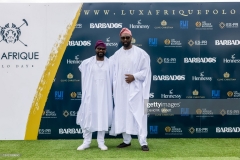 CRANLEIGH, ENGLAND - JULY 30: Alexander Amosu and Johnnie Sarpong attend the Lux Afrique Polo Day 2022 at Hurtwood Park Polo Club on July 30, 2022 in Cranleigh, England. (Photo by David M. Benett/Dave Benett/Getty Images)