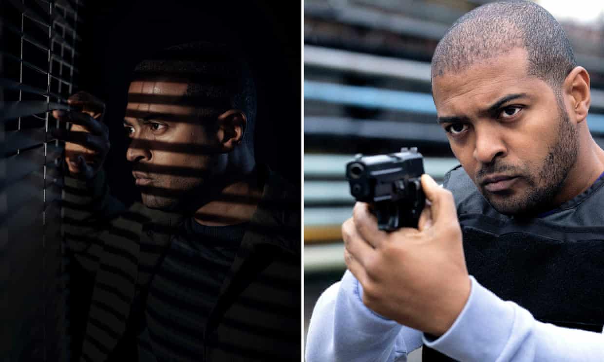 Noel Clarke – seen here in ITV’s Viewpoint (left) and Bulletproof on Sky – denied that he had ever coerced, encouraged or pressurised any individual into non-consensual sexual activities. Composite: Shutterstock/Sky UK